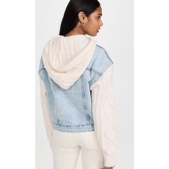 Blank NYC Denim and Knit Mixed Media Denim Jacket Size M - Picture 9 of 13